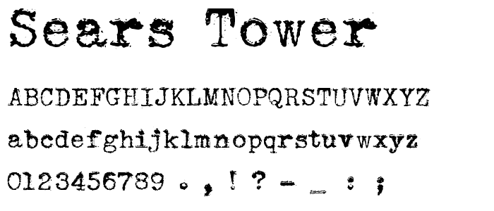 Sears Tower font